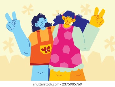 Vector hand drawn illustration for international friendship day celebration