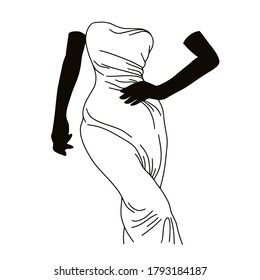 Vector hand drawn  illustration with invisible woman  isolated. Creative tattoo artwork. Template for card, poster, banner, print for t-shirt, pin, badge, patch.