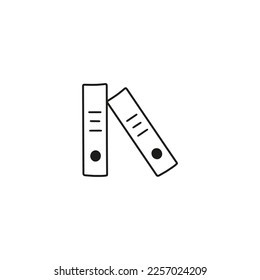 Ilustración dibujada a mano por vectores aislada en fondo blanco. una carpeta
