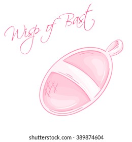 vector hand drawn illustration of isolated wisp of bast.