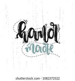 Vector hand drawn illustration. Lettering hand made. Idea for poster, postcard.
