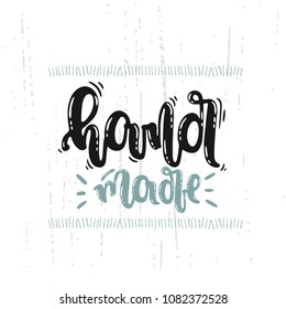 Vector hand drawn illustration. Lettering hand made. Idea for poster, postcard.