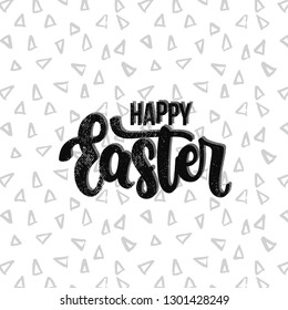 Vector hand drawn illustration. Lettering phrases Happy Easter. Idea for poster, postcard.