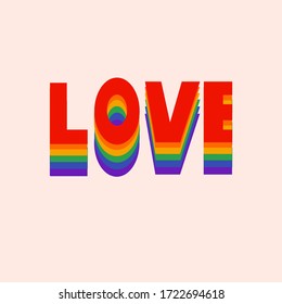 Vector hand drawn illustration. LGBT Pride Month in June.LGBT flag,rainbow. Love iconcept.Poster, card, banner
