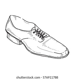 VECTOR Hand drawn illustration man shoe sketch icon isolated on background