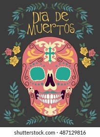 Vector hand drawn illustration for Mexican holiday "Day of the dead"