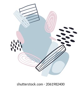 Vektorhandgezeichnete Illustration Modernes und kreatives Poster, Broschüre, Grußkartenvorlage. Minimale Zusammensetzung für Rabattcoupon, Einladung, Print-Design, Werbung