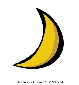 Vector hand drawn illustration of a moon. Vector abstract illustration new moon.
