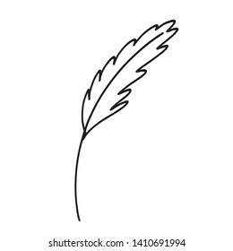 vector hand drawn illustration of an old fashioned writing pen, i.e. feather