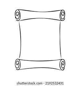 Vector hand drawn illustration of old scrolls in vintage engraved style. isolated on white background.