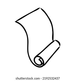 Ilustración con vectores dibujada a mano de rollos antiguos en un estilo grabado vintage. aislado de fondo blanco.