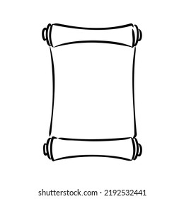 Vector hand drawn illustration of old scrolls in vintage engraved style. isolated on white background.