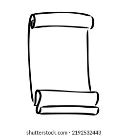 Vector hand drawn illustration of old scrolls in vintage engraved style. isolated on white background.