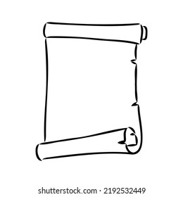 Ilustración con vectores dibujada a mano de rollos antiguos en un estilo grabado vintage. aislado de fondo blanco.