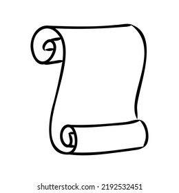 Vector hand drawn illustration of old scrolls in vintage engraved style. isolated on white background.