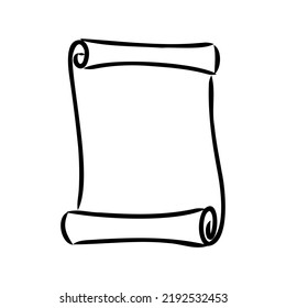 Vector hand drawn illustration of old scrolls in vintage engraved style. isolated on white background.