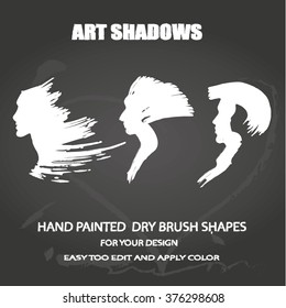 Vector hand drawn illustration with people's shadows on chalkboard
