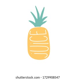 Vector hand drawn illustration with pineapple. Enjoy the summer days