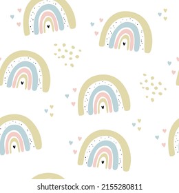 Vector Hand Drawn Illustration Rainbows Dots Stock Vector (Royalty Free ...