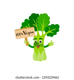 Vector hand drawn illustration of  salad cartoon character for healthy vegetarian eating concept isolated on white background