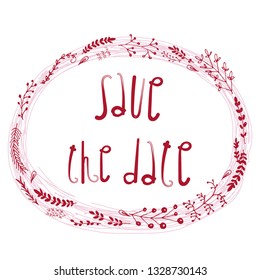 vector hand drawn illustration for Save the Date purposes. wedding and celebration image, design element