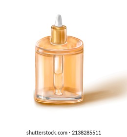 Vector hand drawn illustration of serum jar