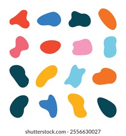 Vector Hand Drawn Illustration Set of Organic Blobs