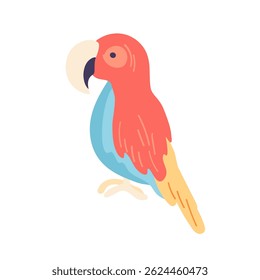 Vector hand drawn illustration in simple hand drawn modern style. Cute parrot isolated on white.