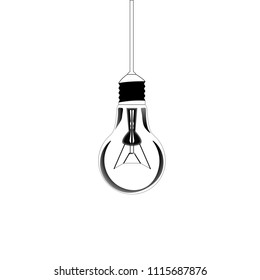 Vector hand drawn illustration of a standard shape monochrome lamp
