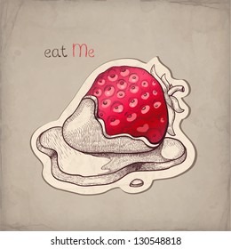 Vector hand drawn illustration of a strawberry