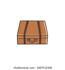 Vector hand drawn illustration suitcase. Travel illustration.