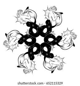 Vector hand drawn illustration of triton in realistic line style. Mythology artwork. Template for card poster banner, print for t-shirt.
