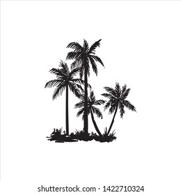 Vector hand drawn illustration of tropical palm tree