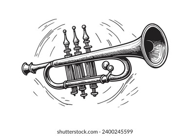 Trumpet Instrument Clipart Silhouette @