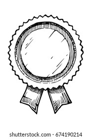 Vector hand drawn illustration of  vintage retro label stylized as engraving.