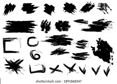 Vector hand drawn illustration. Watercolor brush texture. Vector stroke. Grunge brush. Stock image. EPS 10.