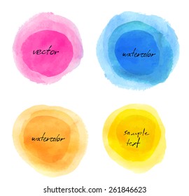 Vector hand drawn illustration of watercolor design elements