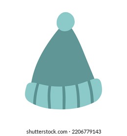 Ilustración hecha a mano por vectores del lindo sombrero de invierno. Diseñar tarjetas de felicitación, afiches, envoltura de regalos.