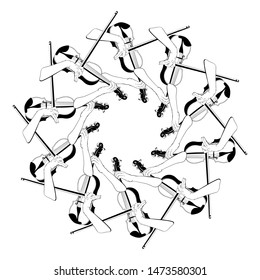 Vector hand drawn illustration of woman's hands playing on the violin isolated. Creative surrealsitic tattoo artwork. Template for card, poster. banner, print for t-shirt, pin, badge, patch.