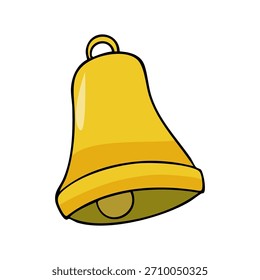 Vector hand drawn illustration of yellow bellflower on white background