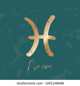 Vector hand drawn illustration of zodiac signs. Pattern and emblem for design of astrology, numerology, constellations, horoscope, astronomy.  Poster, decorative elements, packaging, green background