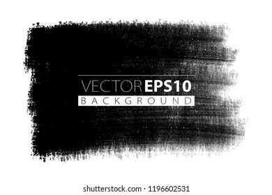 Vector hand drawn ink brush stain. Monochrome painted stroke. Painted by brush black stain. Greyscale artistic backdrop. One color grungy background.