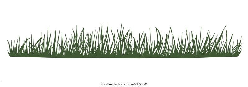 Vector hand drawn ink unified grass array ground