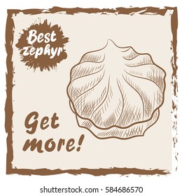 vector hand drawn inspiration lettering quote - best cake, get more! - with zephyr. Can be used as nice card or poster. Sketch