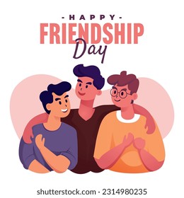 Vector hand drawn international friendship day illustration for social media post design template