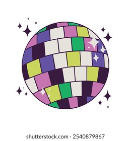 Vector dibujado a mano bola de discoteca aislada