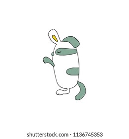 Vector hand drawn isolated element, sleepy puppy. Cute character. Simple modern design, Scandinavian style. For kids fashion, room decoration, wall art. Part of a large collection