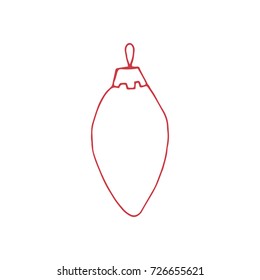 Vector hand drawn isolated element, Christmas tree decoration. Simple modern design, scandinavian style. For holiday cards, decorations, templates. Part of a large winter collection.