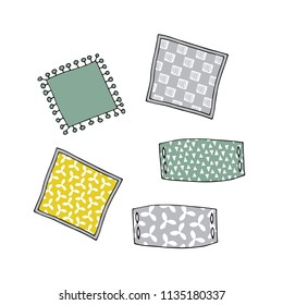 Vector hand drawn isolated elements, pillows. Simple modern design, Scandinavian style. For kids fashion, room decoration, wall art. Part of a large collection