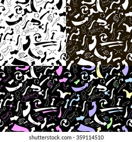 Vector hand drawn isolated sketchy arrows.Seamless pattern with arrows.Can be used for desktop wallpaper or frame,a wall hanging or poster,for pattern fills,web page backgrounds,textile and more